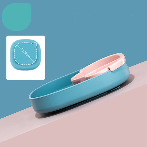 Ins Portable Silicone Sucker Plate Food Self Feeding For Kids Children Stratification Deformable Tableware Dishes Creative Gift