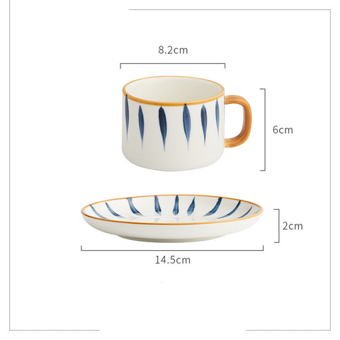 Coffee Cup Small Exquisite Japanese Ceramic Afternoon Tea Cup Saucer Set Home Breakfast Latte Cup