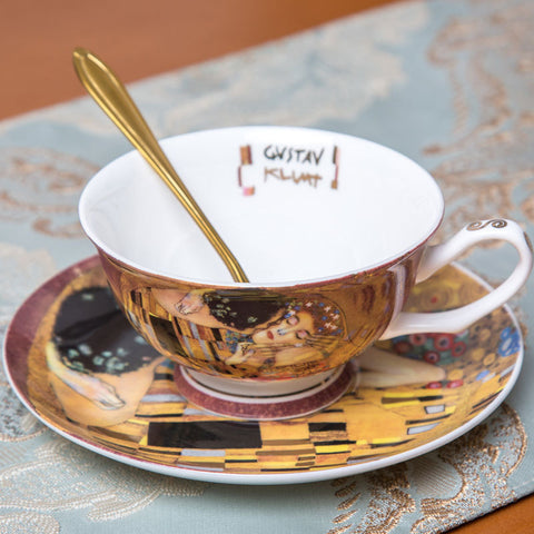 European-style Bone China Coffee Cup Set, British Black Tea Cup With Saucer And Spoon