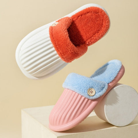 Winter Warm Shoes Fluffy Detachable Washable Slippers House Shoes For Women Men