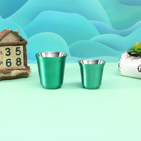 Stainless Steel Double-layer Coffee Cup Small Heat Insulation Tea Anti-scald