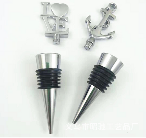 Manufacturer Sells Directly LOVE Ship Anchor Red Wine Stopper Creative Wine Stopper Zinc Alloy Bottle Stopper Fresh-keeping Stopper Christmas Gift