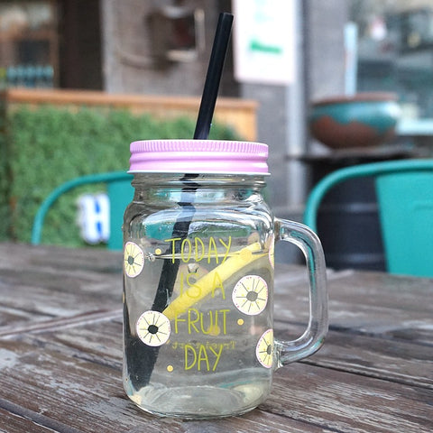 Juice Drink Bottle Handle Cup Portable Coffee Frosted Milk Tea Cup