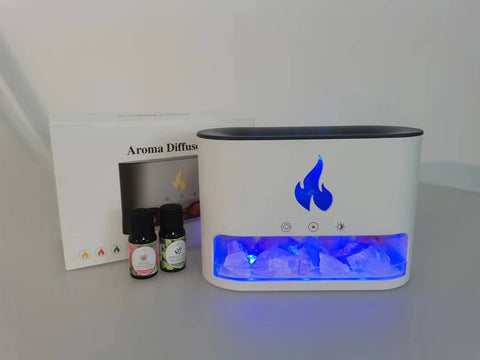 Crystal - 2-in-1 Himalayan Salt Lamp & Ultrasonic Essential Oil Diffuser, 100 Percent Pure Himalayan Salt Humidifier