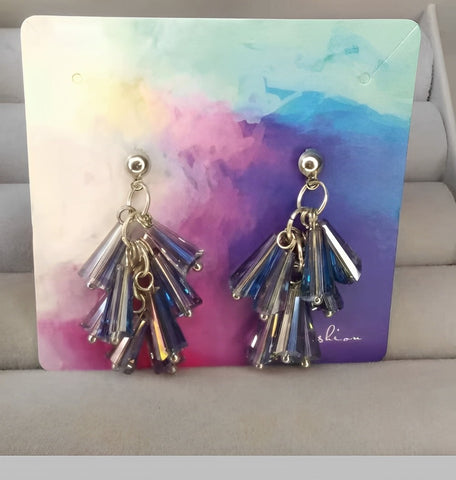 Women's Fashion Short Crystal Earrings Candy-colored Fashion Earrings Baroque Fashion Earrings