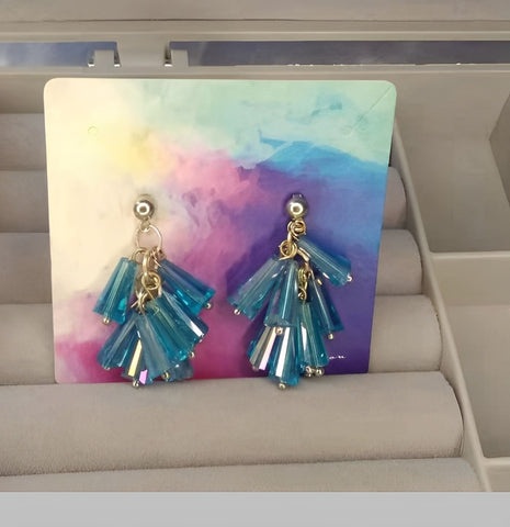 Women's Fashion Short Crystal Earrings Candy-colored Fashion Earrings Baroque Fashion Earrings