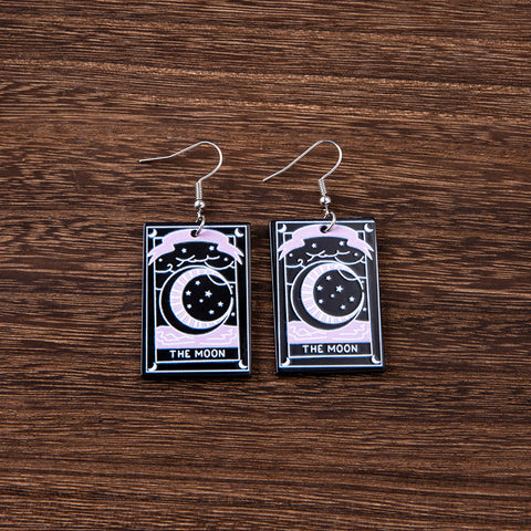 Halloween Black Cat Skull Acrylic Earrings For Women