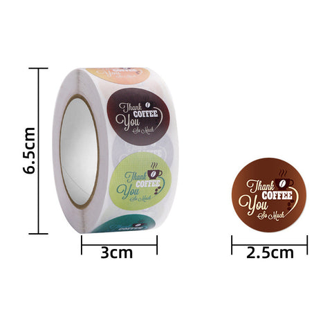Bubble Milk Tea Cup Thank You Stickers Coffee Shop Sticker Sealing Paste