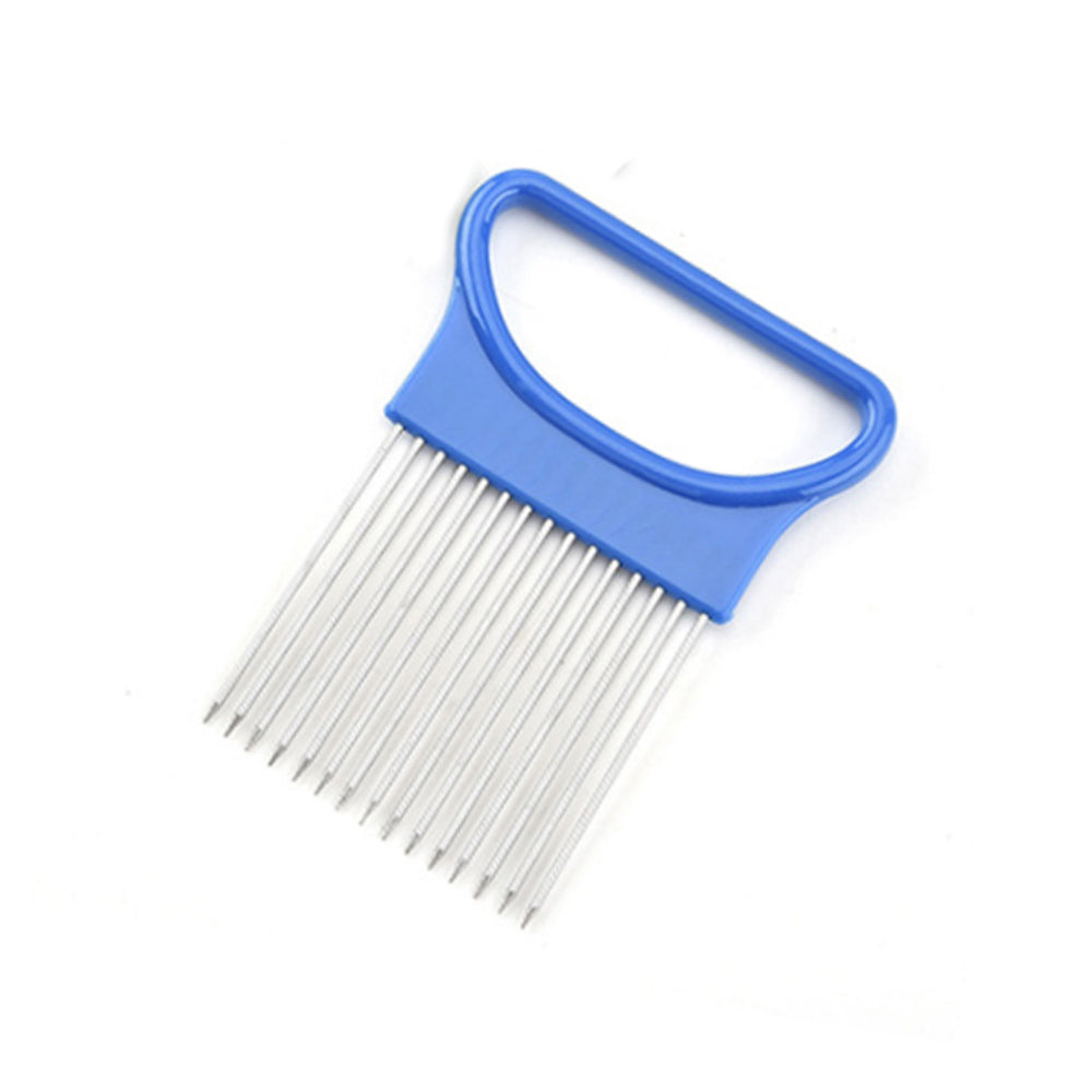 Stainless Steel Onion Fruits Vegetable Meat Needle Fork Slicer Tomato Cutter Cutting Holder Kitchen Accessorie Tool