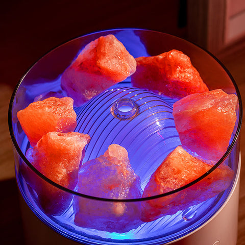 Cool-Mist Impeller Air Humidifier Crystal Salt Aroma Diffuser Incense Machine Fogger Essential Oil Lamp Difusor Ambient Light