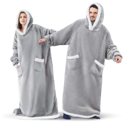 Winter TV Hoodie Large Thick Blanket Winter Warm Home Clothes Women Men Oversized Pullover With Pockets
