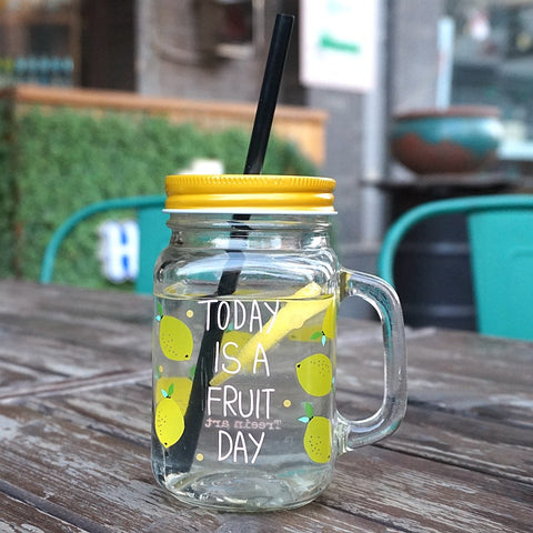 Juice Drink Bottle Handle Cup Portable Coffee Frosted Milk Tea Cup
