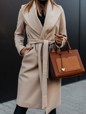 Woolen coat trench coat