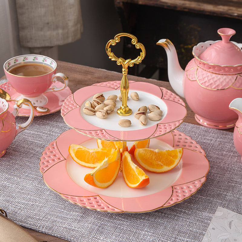 Coffee Cup And Saucer Set Ceramic Light Luxury Bone China Flower Tea Cup And Tray