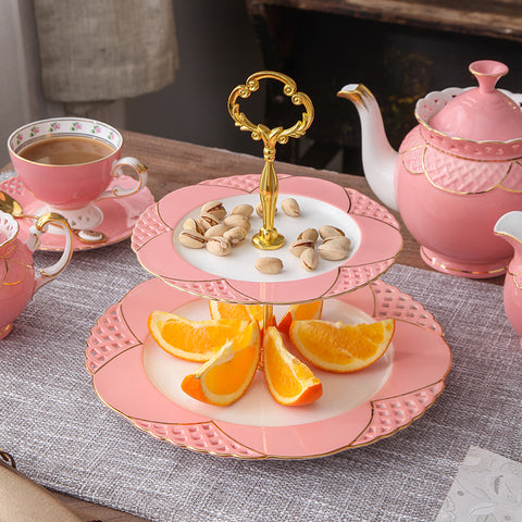 Coffee Cup And Saucer Set Ceramic Light Luxury Bone China Flower Tea Cup And Tray