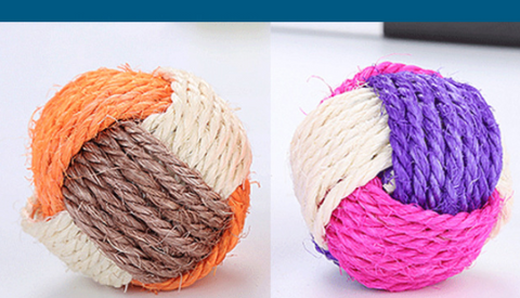 Pet Supplies Cat Toy Three-color Collection Sisal Ball