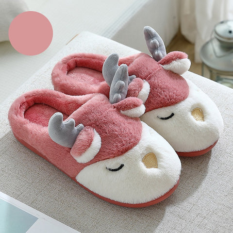 Winter Warm Cartoon Shoes Christmas Home Bedroom Slipper For Women Men