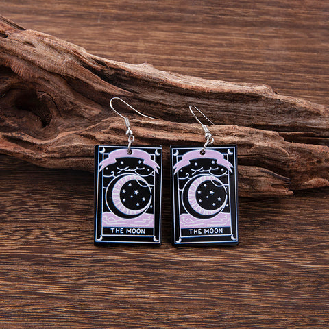 Halloween Black Cat Skull Acrylic Earrings For Women