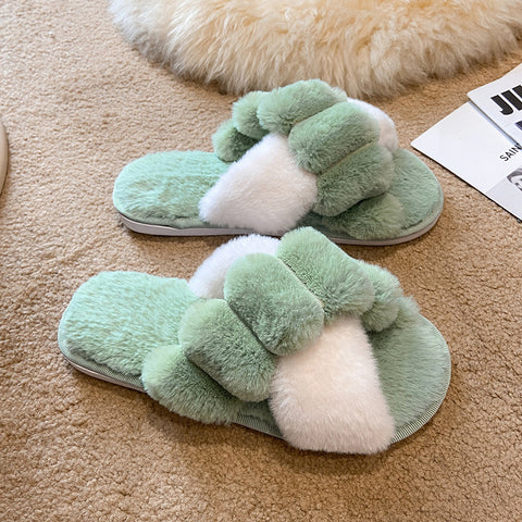 Warm Fashionable Women's Winter Home Slippers Cute Autumn Warmth Thick Plush Non-Slip Leisure Shoes Soft Bedroom Floor Slipper