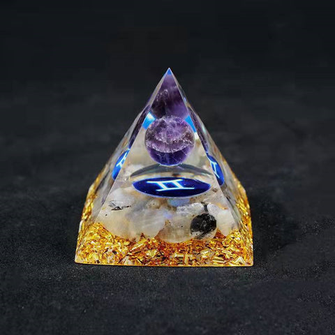 Twelve Constellation Chakra Pyramid Crystal Gravel Bedroom Ornament