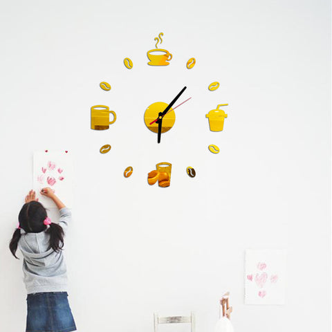 Acrylic American Coffee Milk Tea Creative Simple Wall Sticker