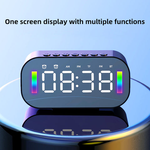 Smart Wireless Bluetooth Speaker Mirror Alarm Clock
