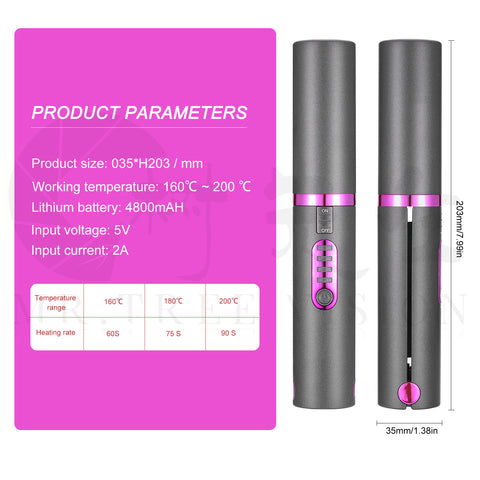 New Arrivals 2022 USB Charge Mini Wireless Travel Iron Ceramic Home Hair Straightener Machine