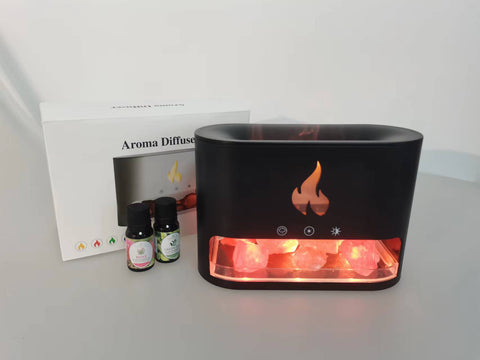 Crystal - 2-in-1 Himalayan Salt Lamp & Ultrasonic Essential Oil Diffuser, 100 Percent Pure Himalayan Salt Humidifier