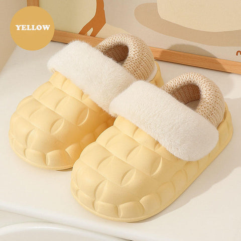 Winter Fashionable High Quality Non-slip Soft Warm Fur Removable And Washable Cotton Home Indoor Women Men Slippers