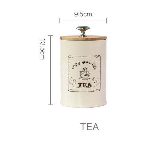 Moisture-Proof Bamboo Lid Coffee Tea Sugar Storage Jar