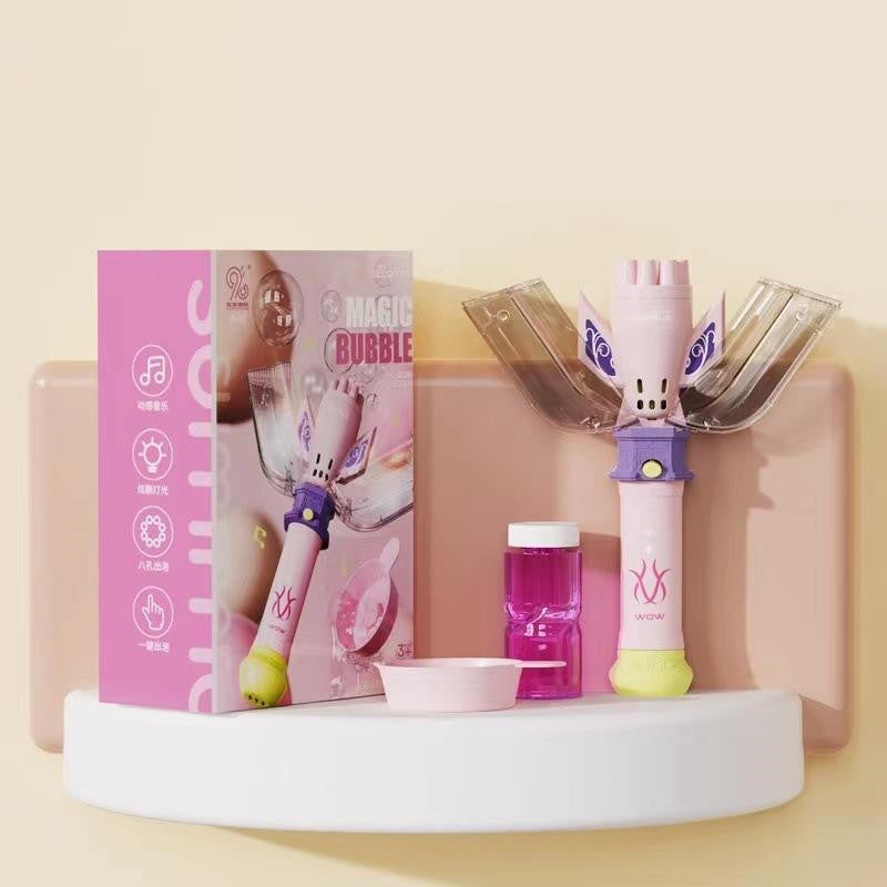 Transformer Bubble Machine Handheld Bubble Stick Automatic Music Transformer Gatling Bubble Gun Toy