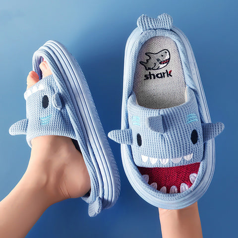 Cute Shark Slippers For Women Cartoon Thick Sole Couples House Shoes Slides