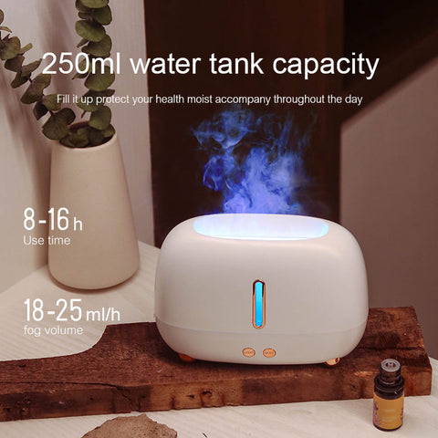 250ml Fire Flame Air Diffusers Portable Mini Essential Oil Atomizer Nano Mist Desktop Fire Flame Oil Diffuser