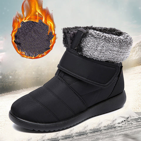 Women Snow Boots Winter Warm Shoes With Velcro Design Flat Ankle Boots