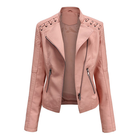 Faux Leather Jackets Women 2023 Spring Autumn Biker Coat Pu Motorcycle Suit Female Loose Streetwear Coat