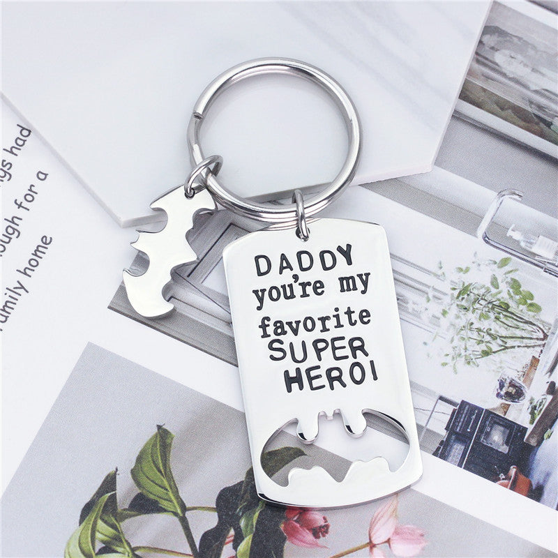 Pendant Letter Stainless Steel Keychain