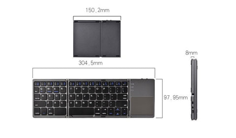 Folding Mini Keyboard Tablet Phone Computer Wireless Foldable Bluetooth Keyboard Multi-Function Button