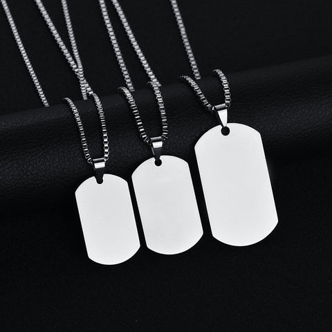 Titanium steel military brand stainless steel men's necklace private custom dog brand name pendant offering lettering