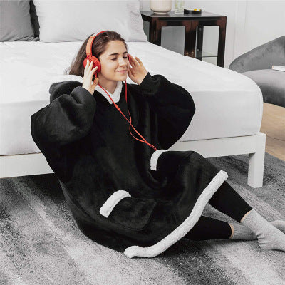 Winter TV Hoodie Large Thick Blanket Winter Warm Home Clothes Women Men Oversized Pullover With Pockets