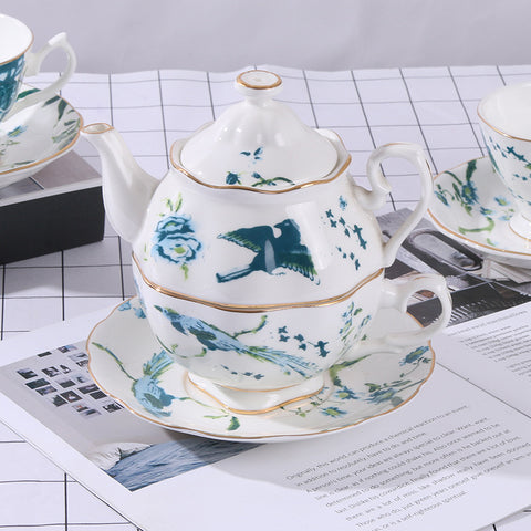 Green Phoenix Afternoon Tea Bone China Coffee Cup European Luxury