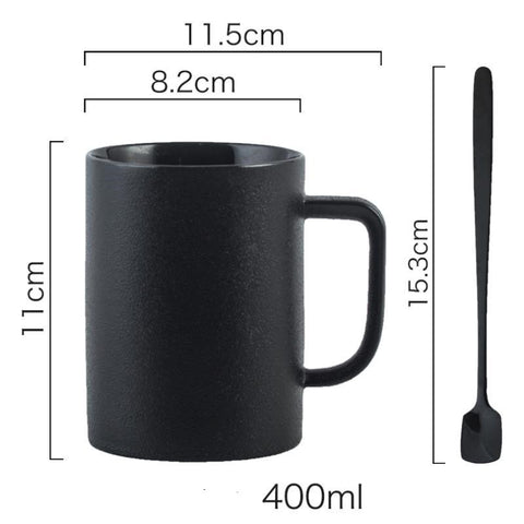 Frosted Personality Ceramic Mug Stoneware Black Retro Coffee Cup Milk Tea Water Cup Japanese Simple Cup