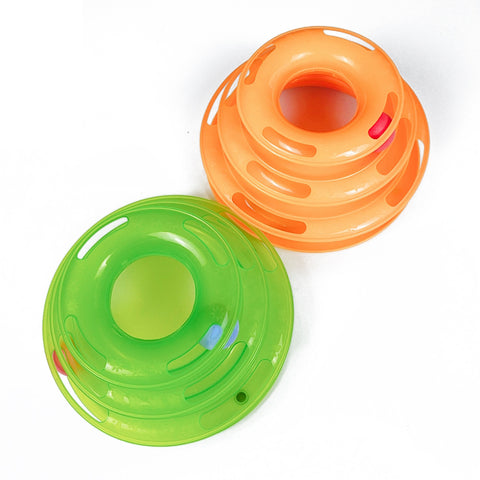 Interactive Funny four layer Cat Turntable Pet Ball Tower Tracks Toy