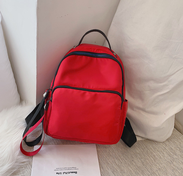 Nylon solid color women 2021 new fashion fashion Korean version of the zipper simple bag bag bag ladies travel backpack