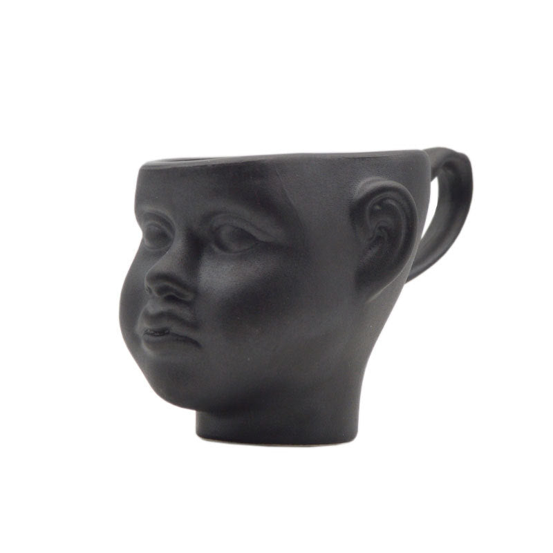 Nordic style personality creative face mug couple ceramic coffee cup milk tea cup doll doll head coffee cup