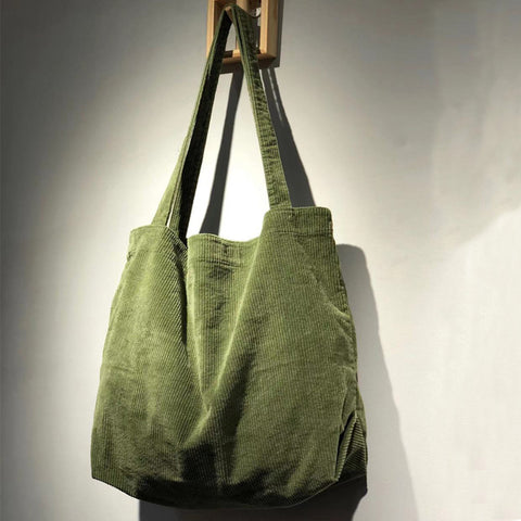 Corduroy Shoulder Bags Winter Fall Handbags Women Shopping Bags