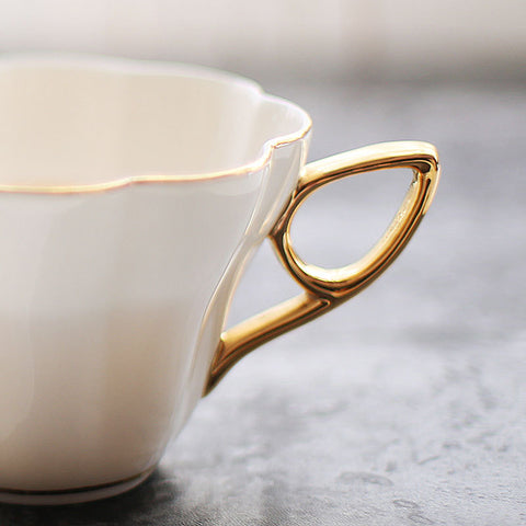 High-end Gold Ceramic Black Tea Cup, Coffee Cup And Saucer Set