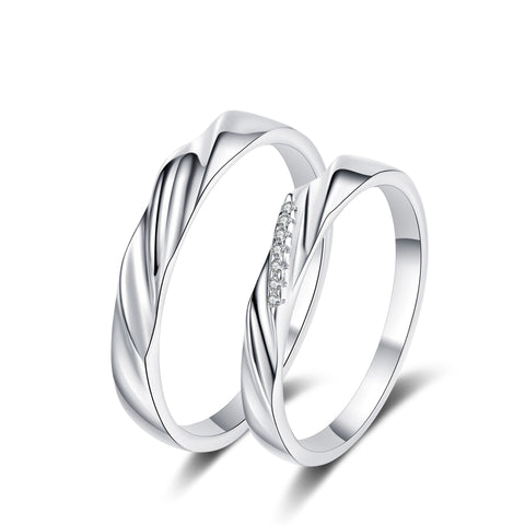 925 Sterling Silver Couple Ring Female