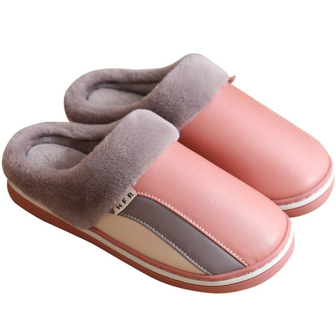 Waterproof Slippers Plush Winter Shoes Home Non-slip Bedroom Slippers Women