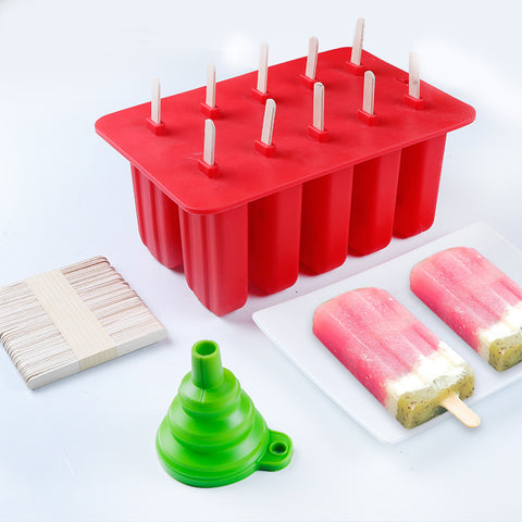 10 Consecutive Ice Cream Ice Cream Molds Silicone Ice Tray Creative Popsicle Sharpener Kitchen Tool