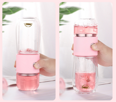 High End Business Double-layer Tea Separation Glass